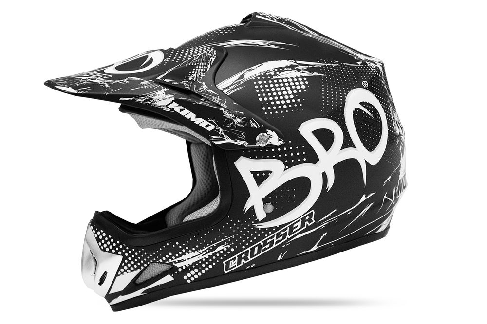 Kimo BRO barn crosshjelm matt sort CE EN 1078