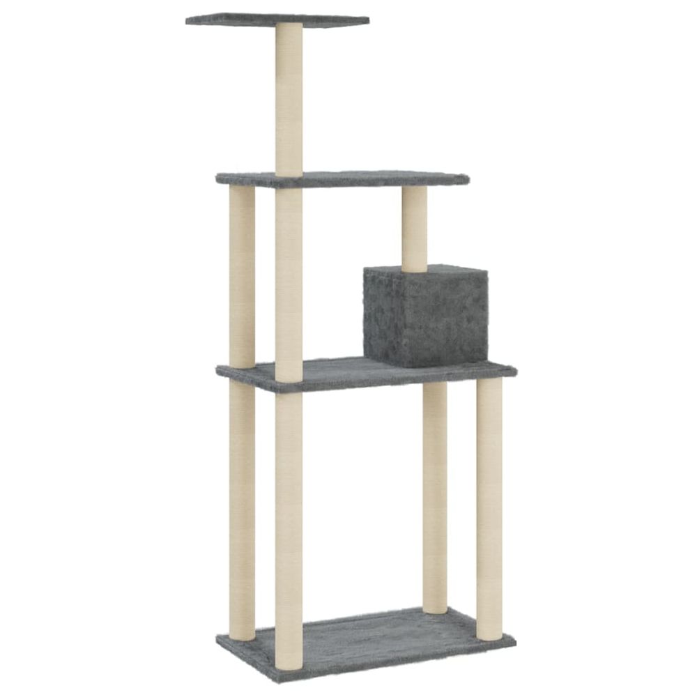 Kloretre med klorestolper i sisal 147 cm - mørkegrå