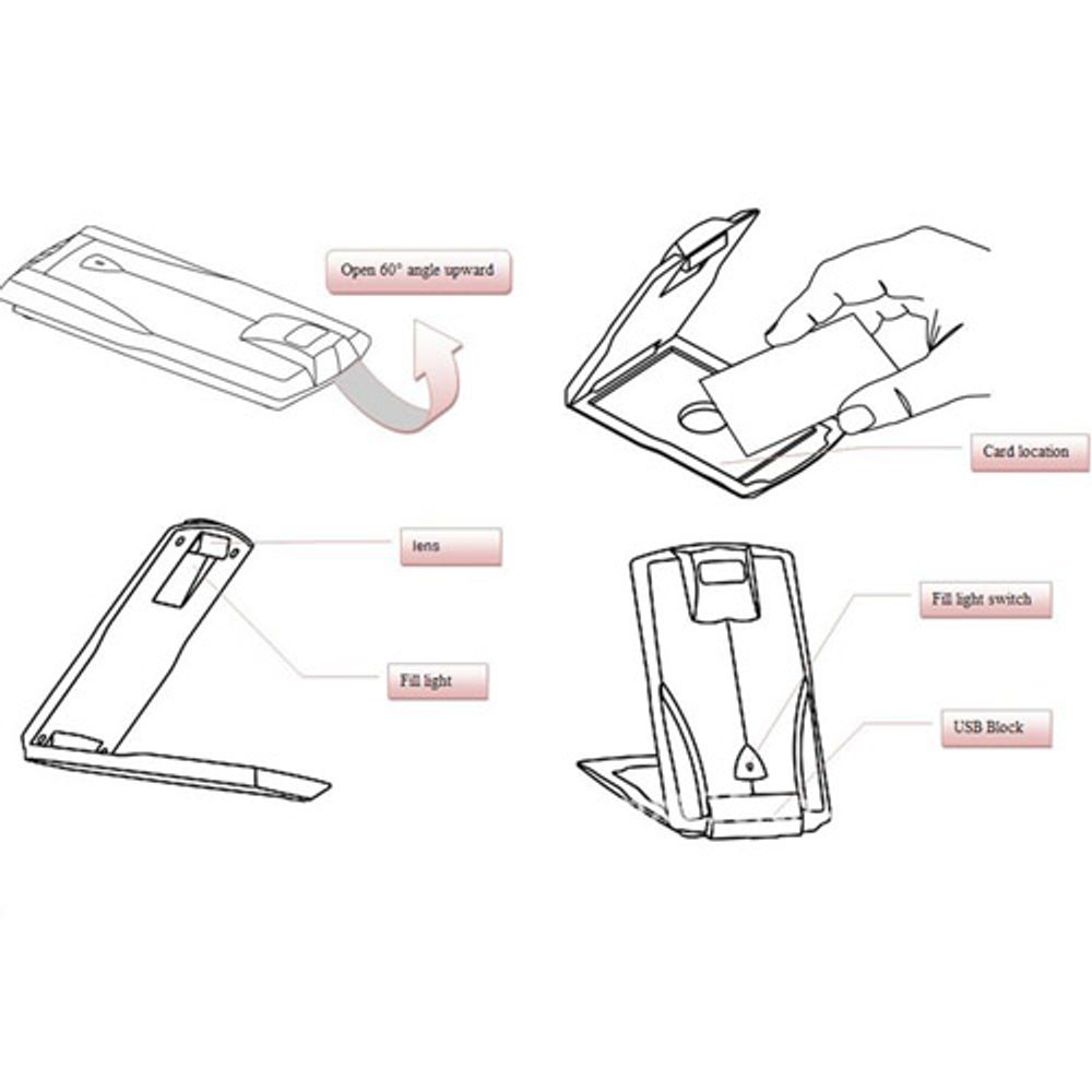 Kontaktscanner - Bærbar USB business kort Scanner / Leser