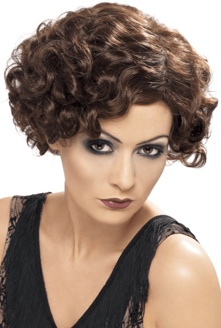 Hovedbilde 20 talls flapper kort parykk - brun