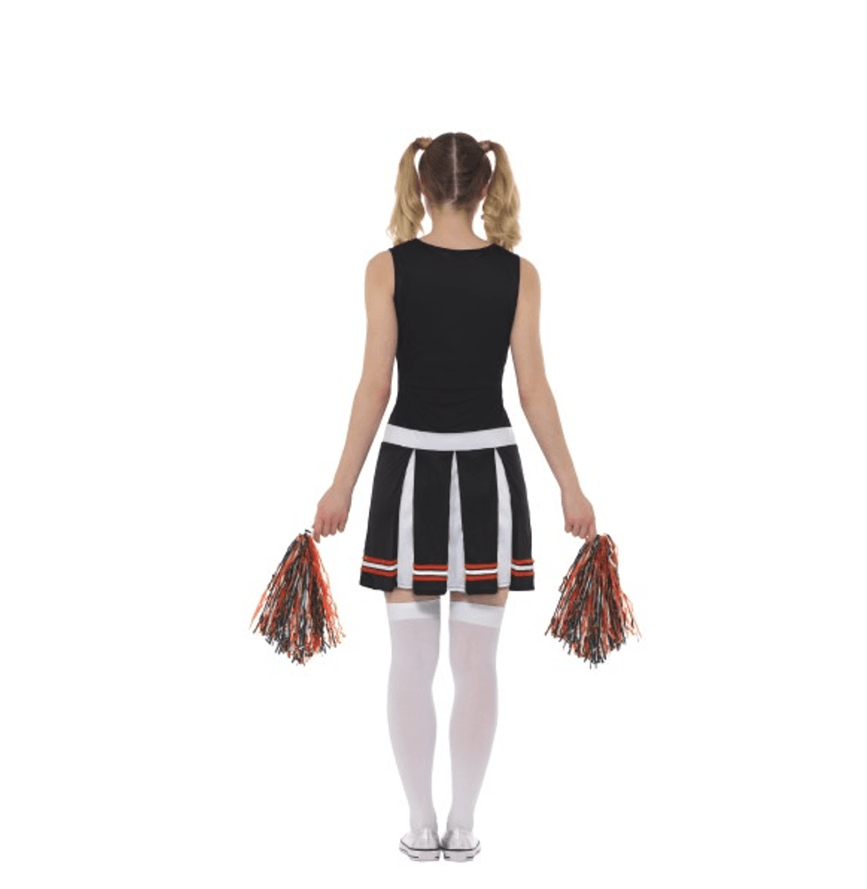 Cheerleader kostyme - Sort og hvit