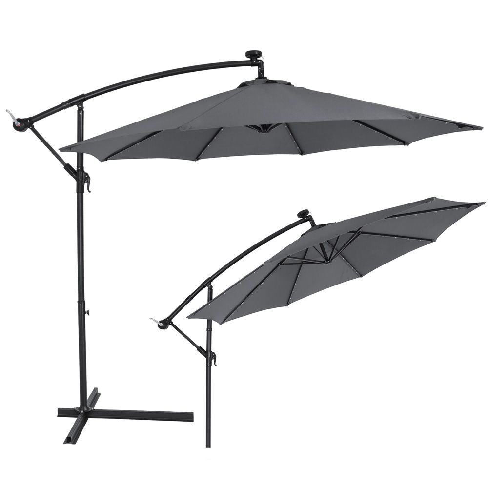 Mali parasoll 330 cm aluminium LED-belysning - antrasitt