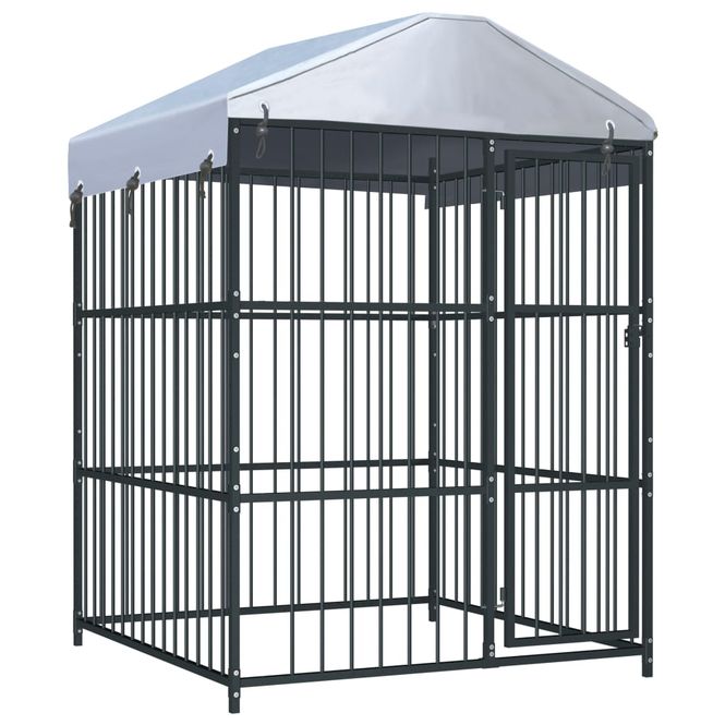 Hovedbilde Utendørs hundegård med tak - 150x150x210 cm