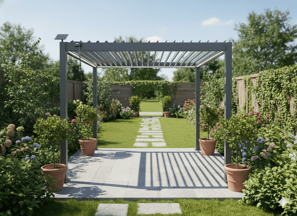 Bioklimatisk pergola for helårs bruk - 3x3x2,5 m