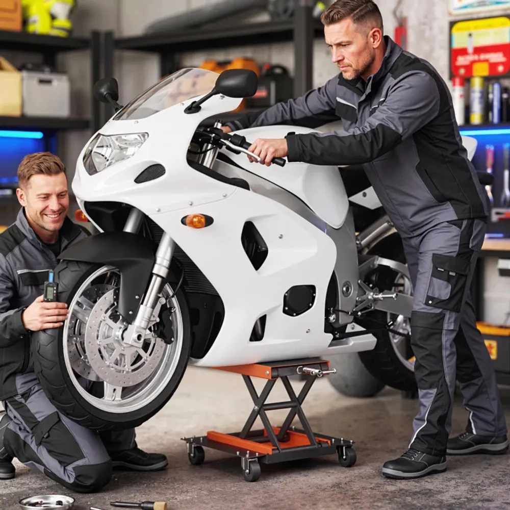 Motorsykkelløfter 500 kg – justerbar 13,5–39 cm