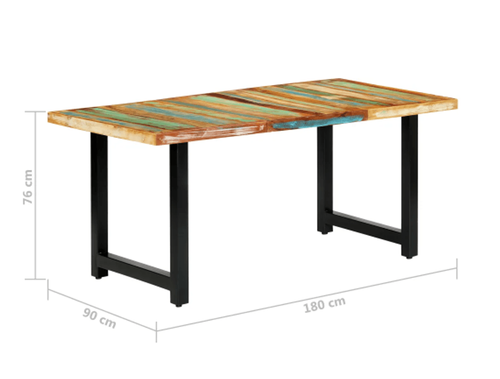 Spisebord gjenvunnet heltre 180x90x76 cm