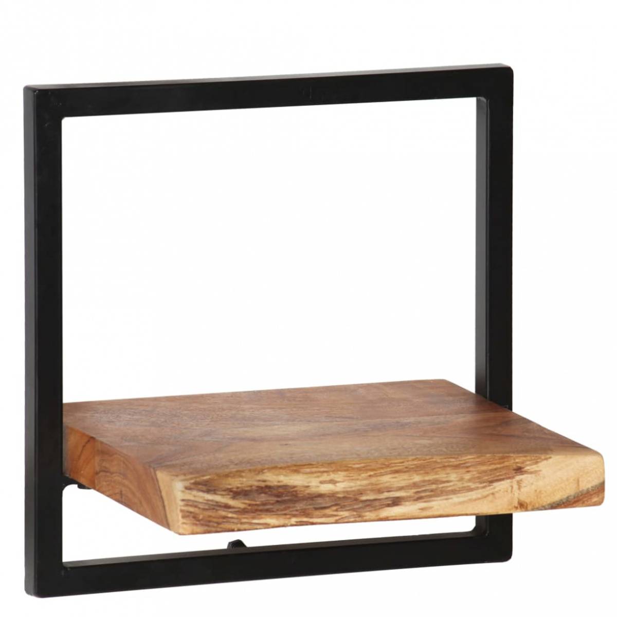 Vegghyllesett heltre akasie og stål - 5 deler