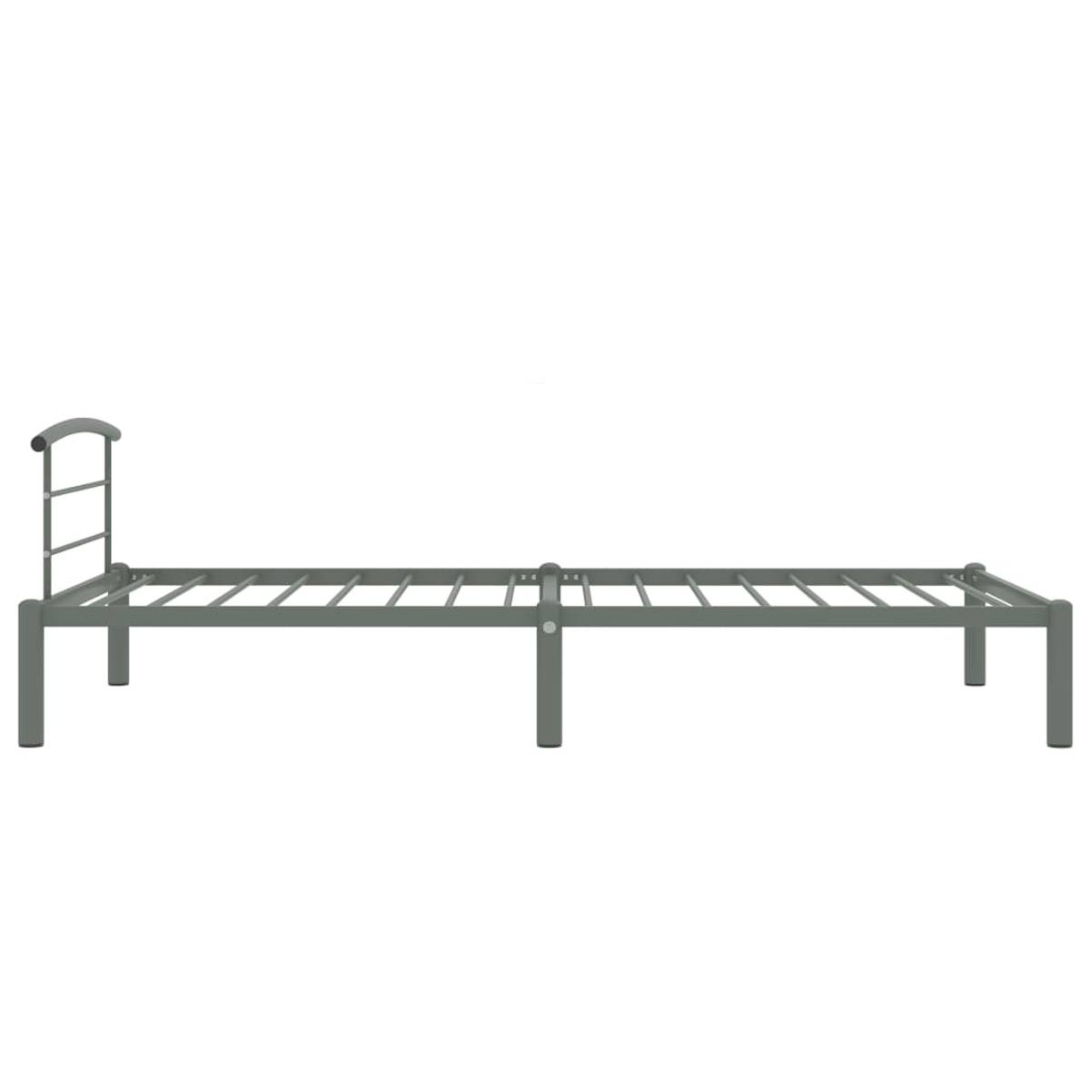 Sengeramme grå metall 90x200 cm
