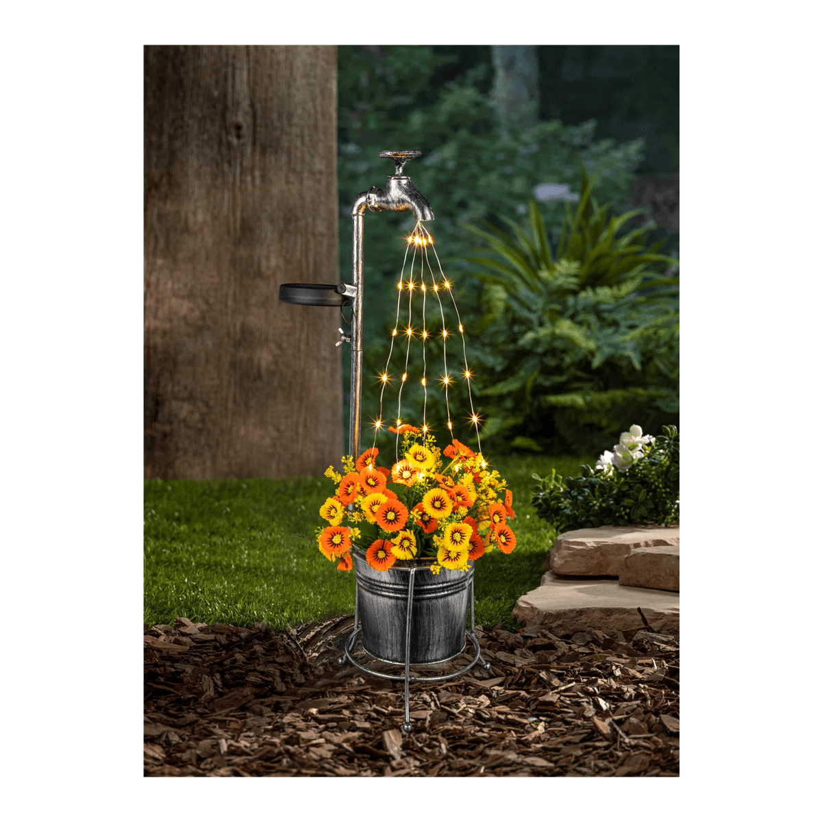 Solcelle fontene med kran og potte - LED