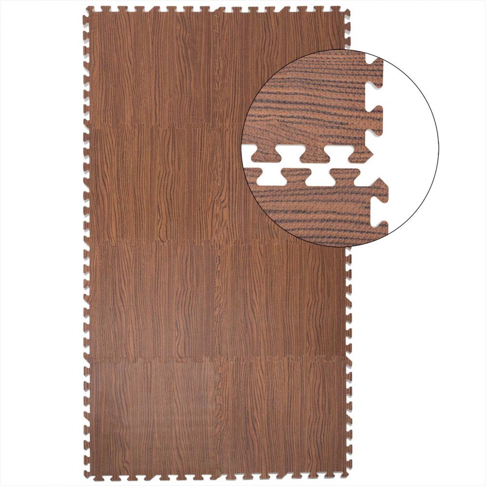 EVA foam treningsmatter Brun tre
