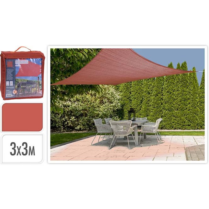 Hovedbilde Solseil firkantet 3 x 3 meter - terracotta