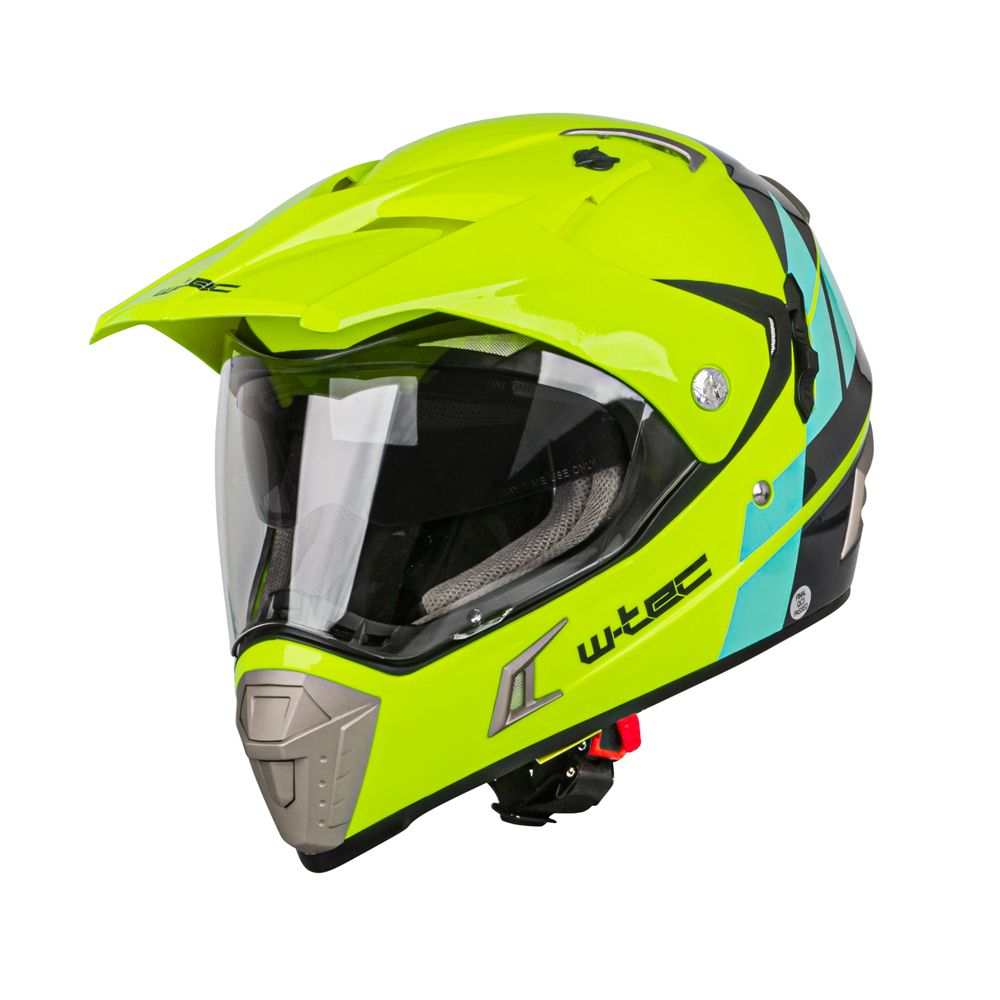 W-TEC Dualsport MC-hjelm Gul/Blå – Sikker og komfortabel