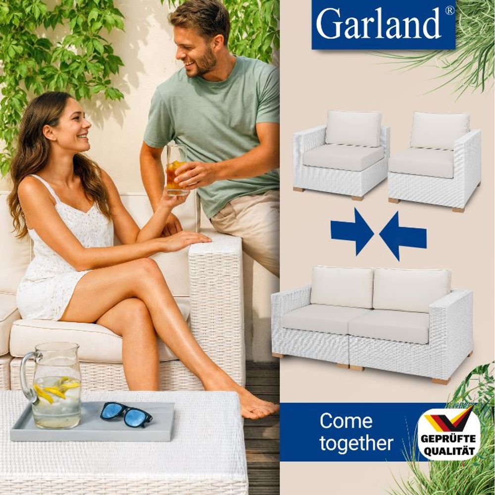 Garland Havanna 4-delt polyrattan loungesett hvit/grå