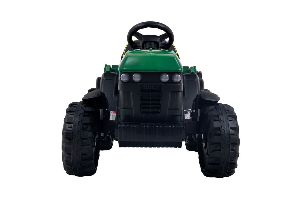 Elektrisk traktor til barn med tilhenger - Grønn