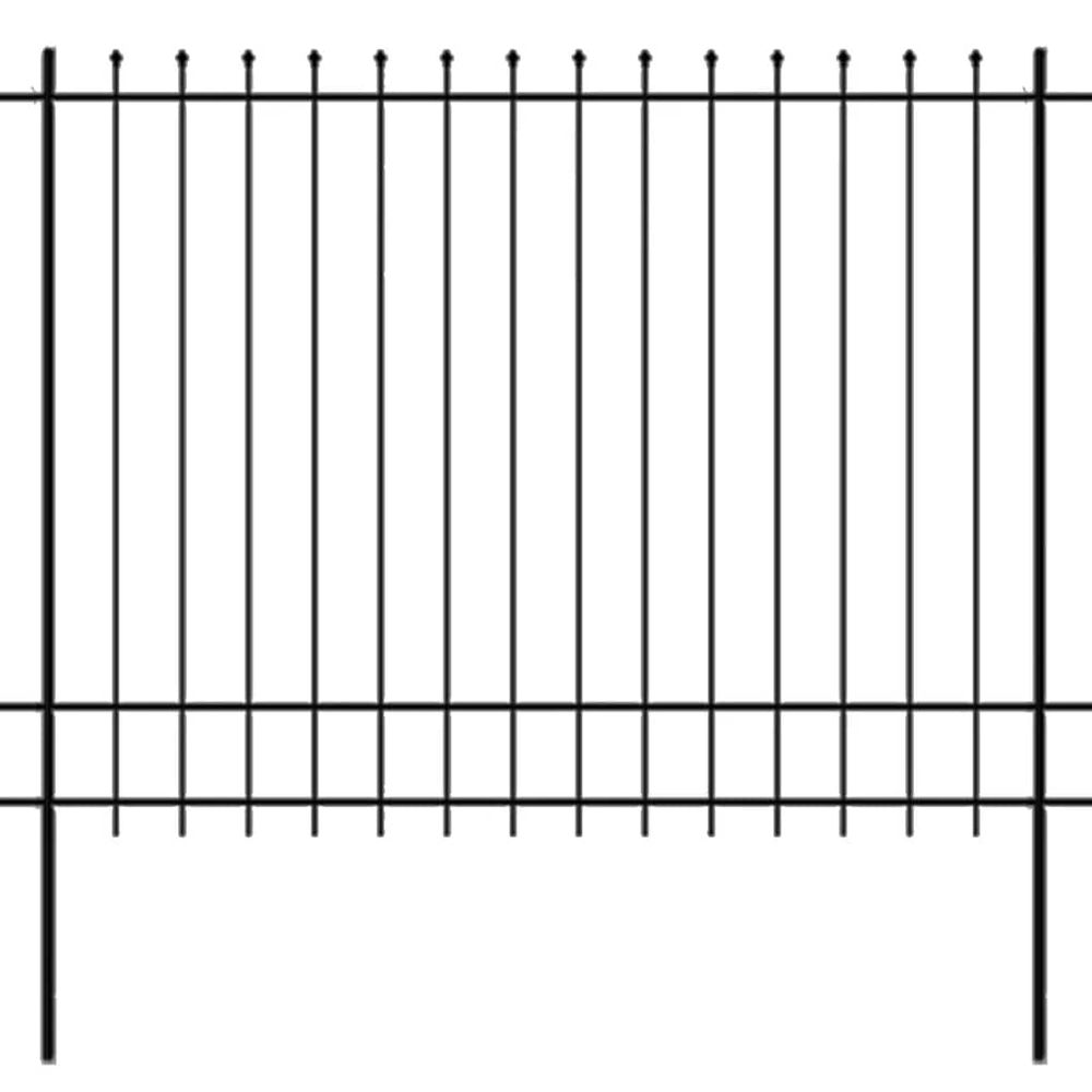 Sikkerhets palisadegjerde med spiss topp stål 600x175 cm svart