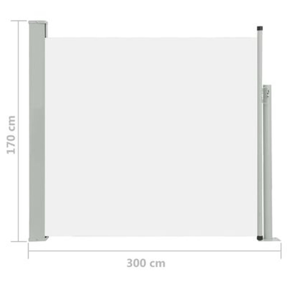 Uttrekkbar sidemarkise 170x300 cm kremhvit