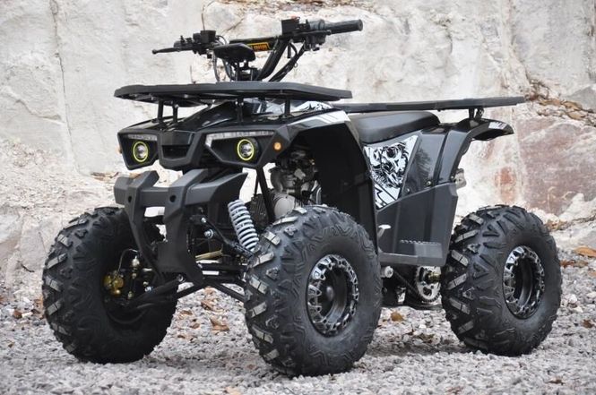 Hovedbilde ATV Predator 125CC sort med speedometer og hengerfeste med ...
