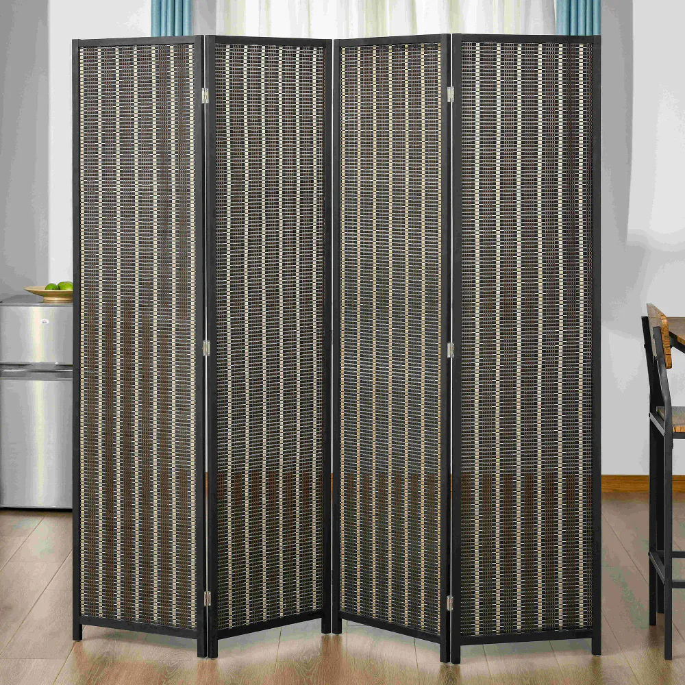 Sammenleggbar romdeler i bambus og furu – 180 cm