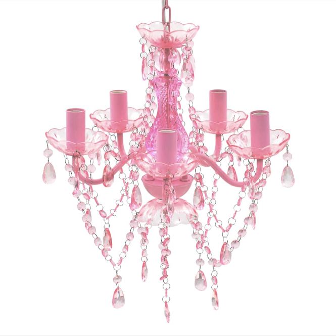 Hovedbilde Taklampe/lysekrone 5 lyspærer - rosa