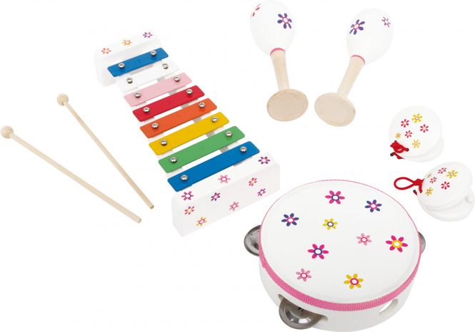 Hovedbilde Musikk - rytme / instrument sett til barn i blomster design