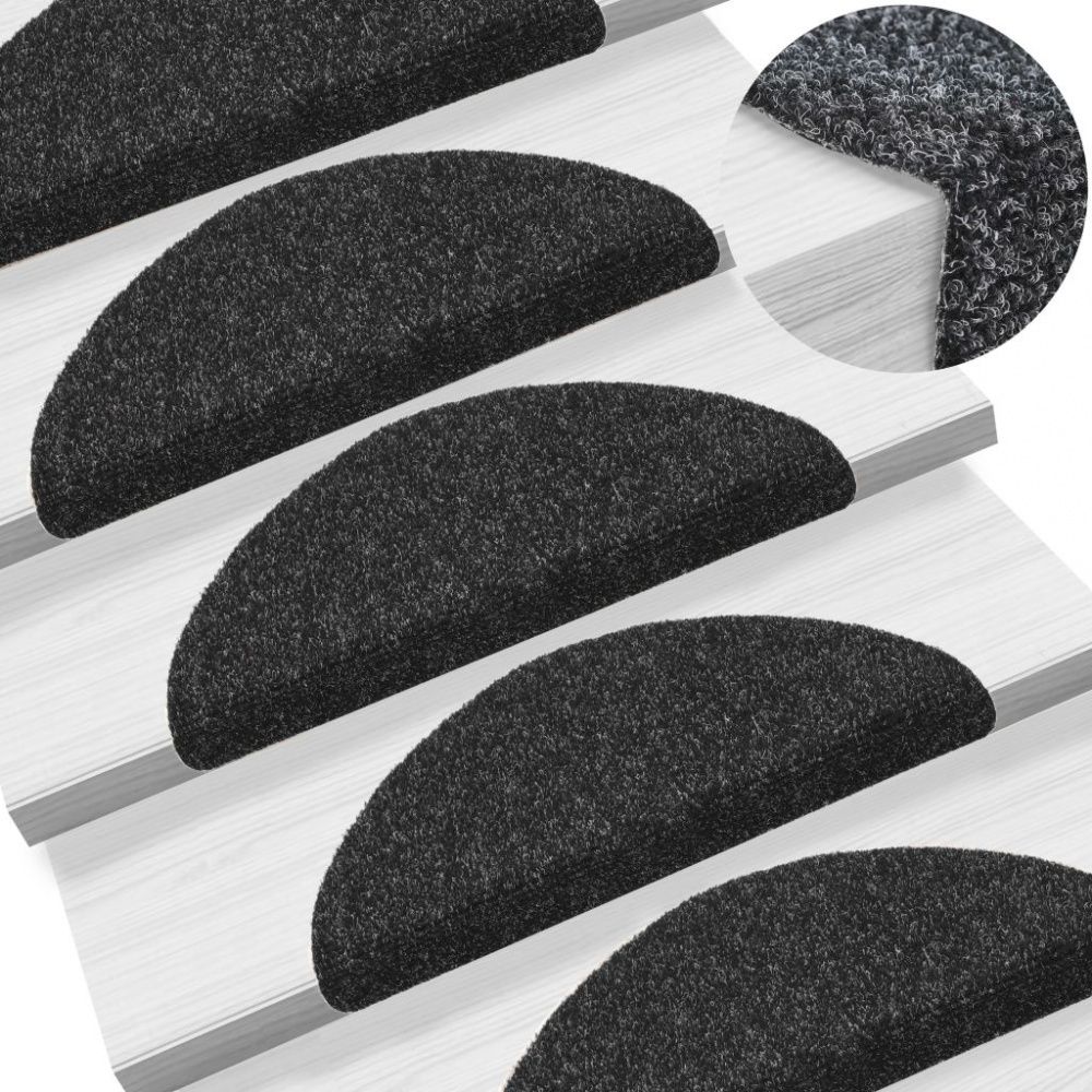Selvklebende trappematter 15 stk 54x16x4 cm - sort