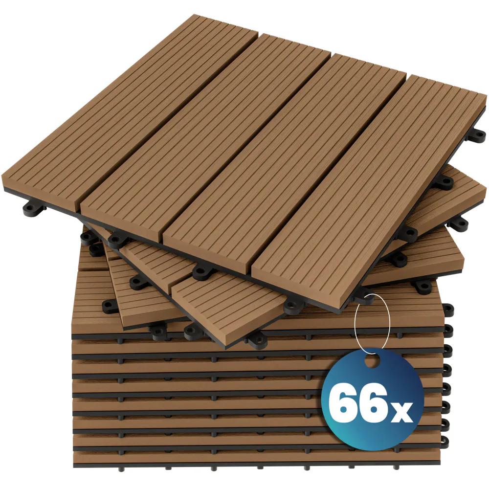 Klassiske terrassefliser i terracottafarge - 66 pk