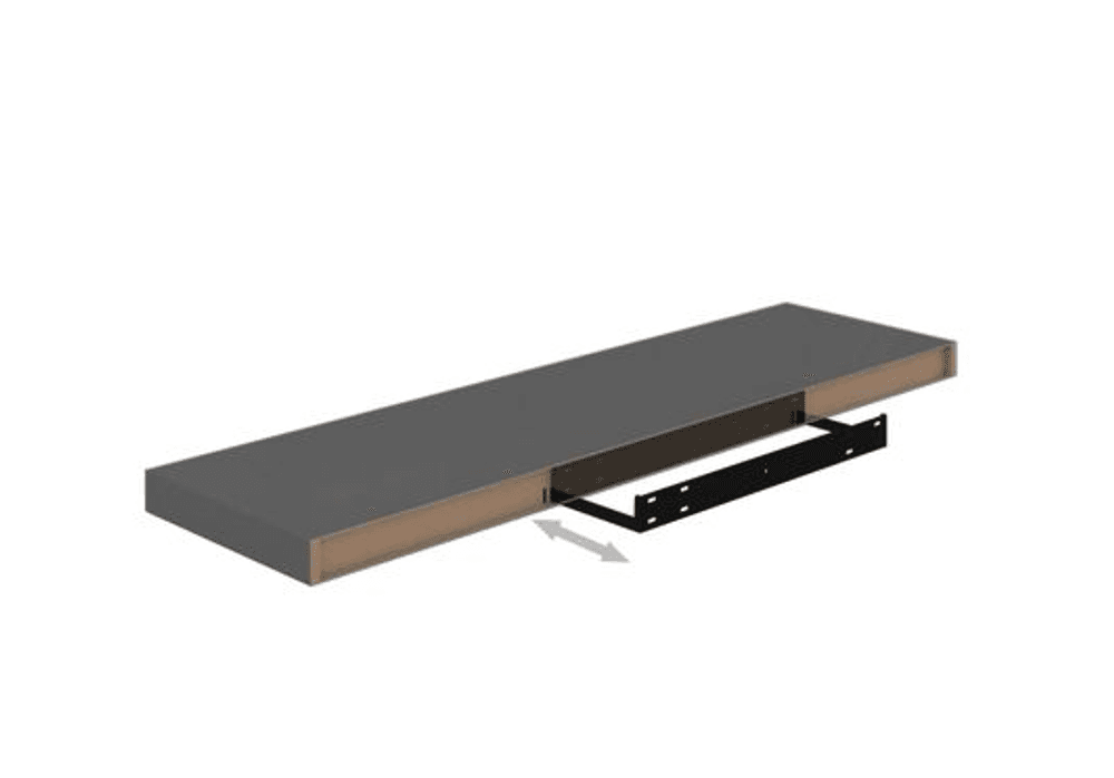 Flytende vegghylle høyglans grå 90x23,5x3,8 cm MDF