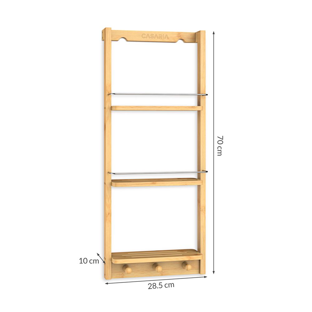 Baderomshylle i bambus 70x28.5x10cm