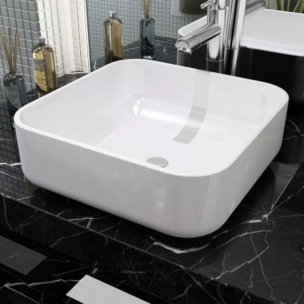 Servant keramisk hvit - 38x38x13,5 cm