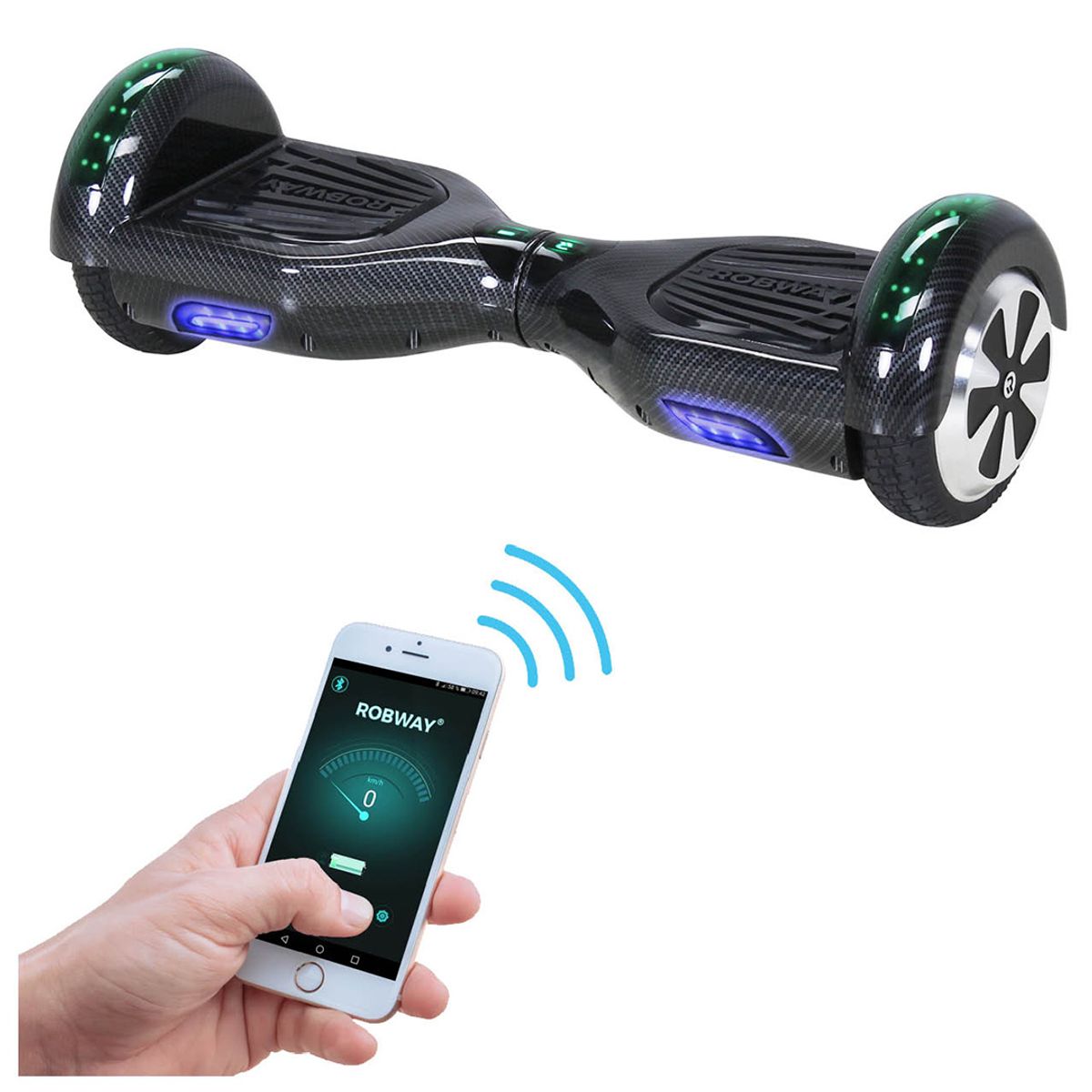Hoverboard - Robway 700 w - Bluetooth - LED - fargevalg