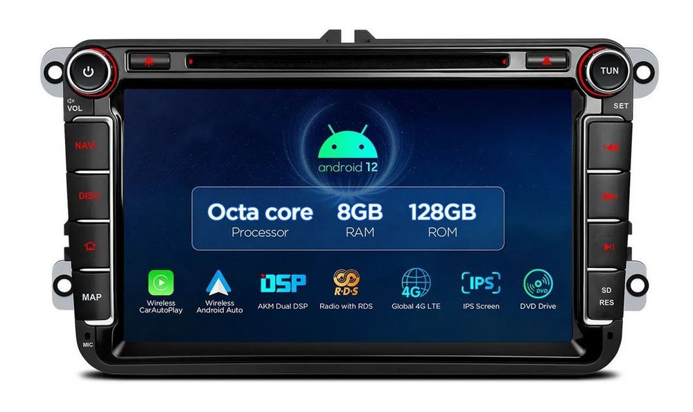 Kraftig Spesialspiller til Volkswagen DAB+ Android 12.0