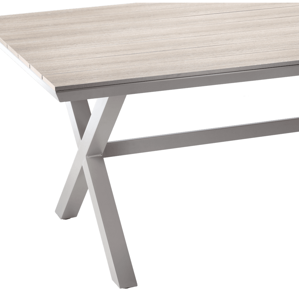 Aluminium hagebord Polywood-bordplate 180×100×75 cm - beige