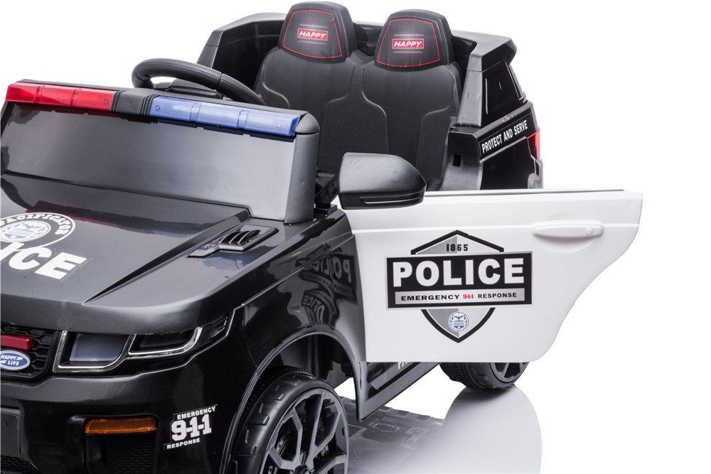 Azeno el-bil 12V Police Suv Gummihjul