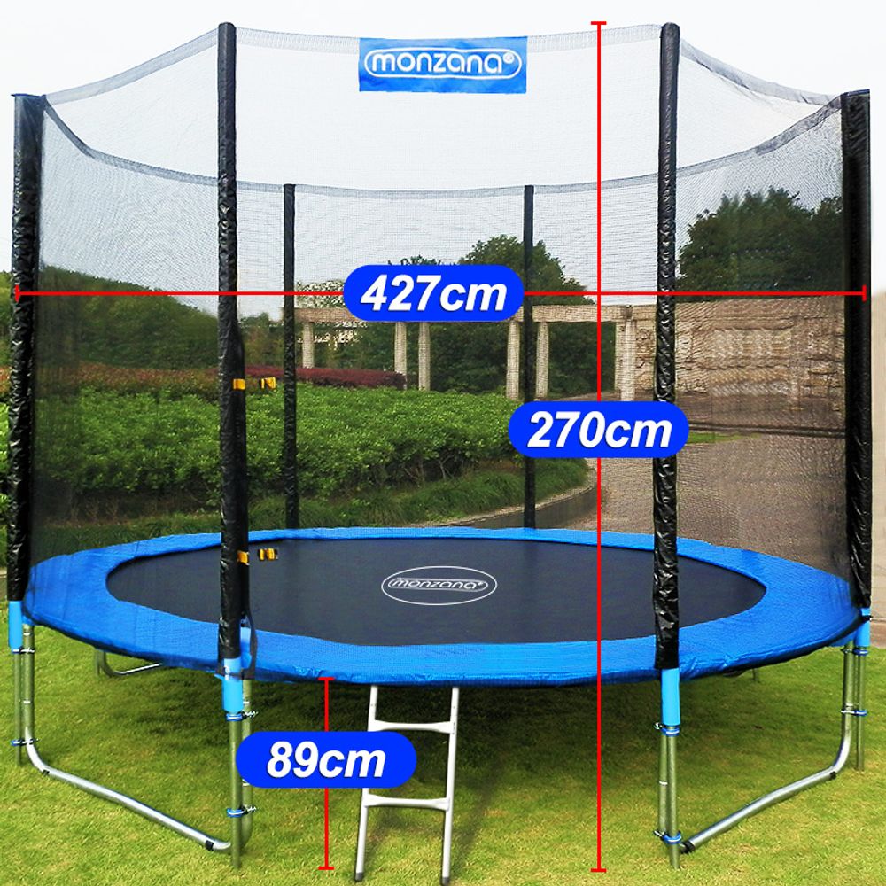 Trampoline Ø427cm - inkludert sikkerhetsnett
