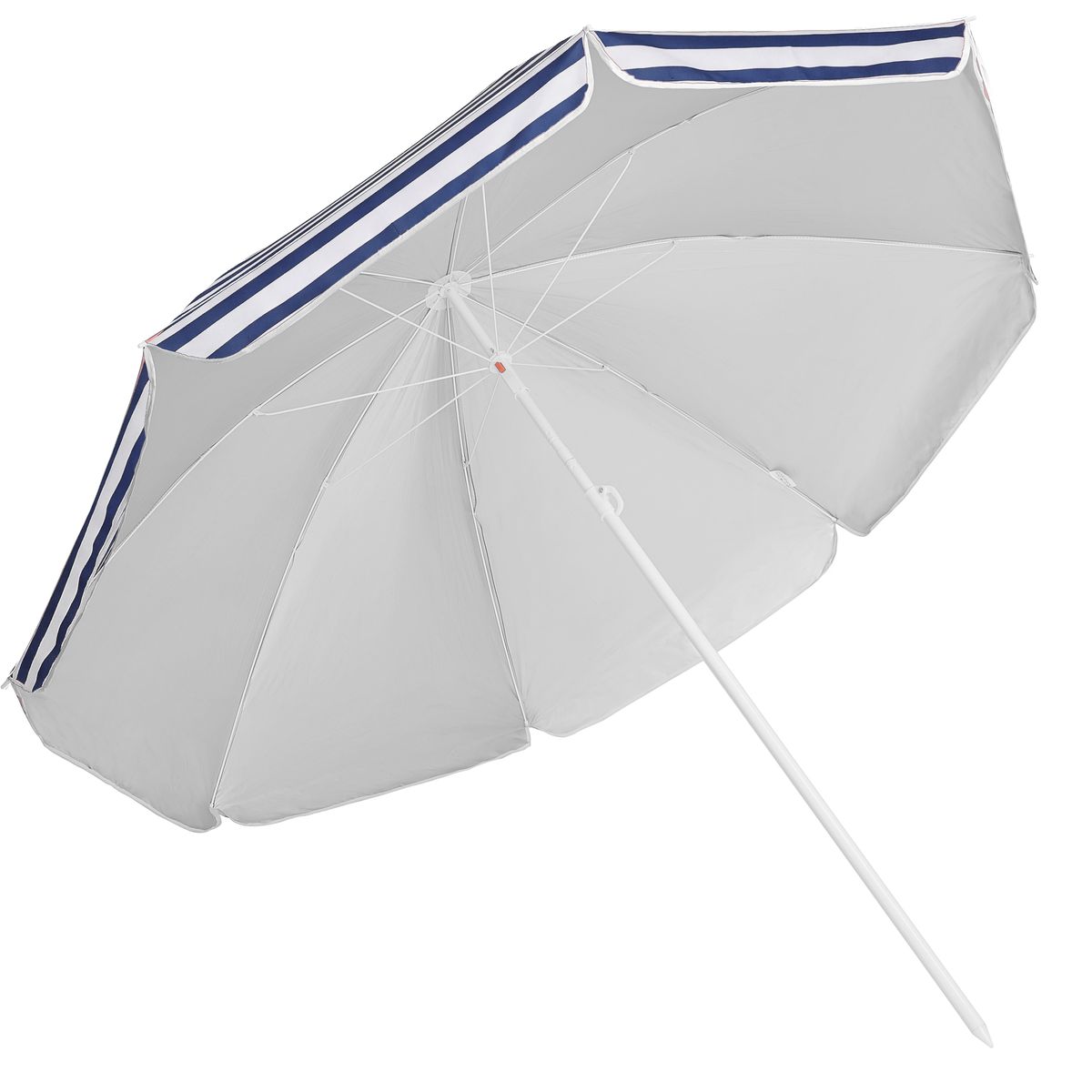 Strandparasoll KYPROS 180cm med vippefunksjon - blå/hvit