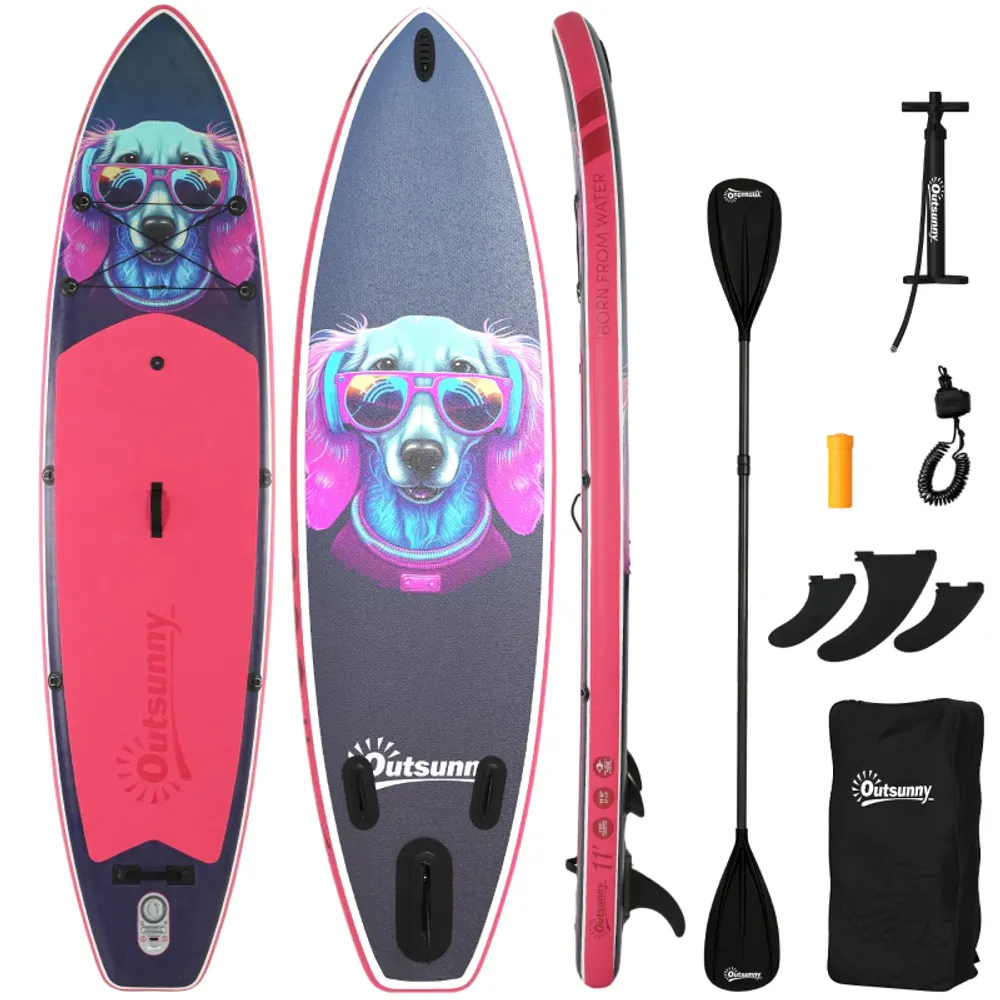 Oppblåsbart SUP-brett 335 cm med sete og padle
