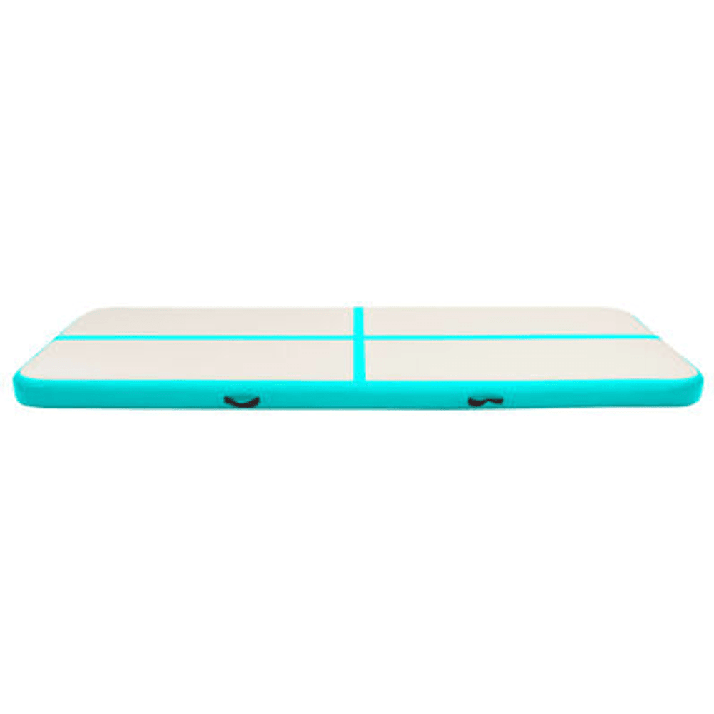  Oppblåsbar gymnastikkmatte med pumpe 500x100x20 cm PVC grønn