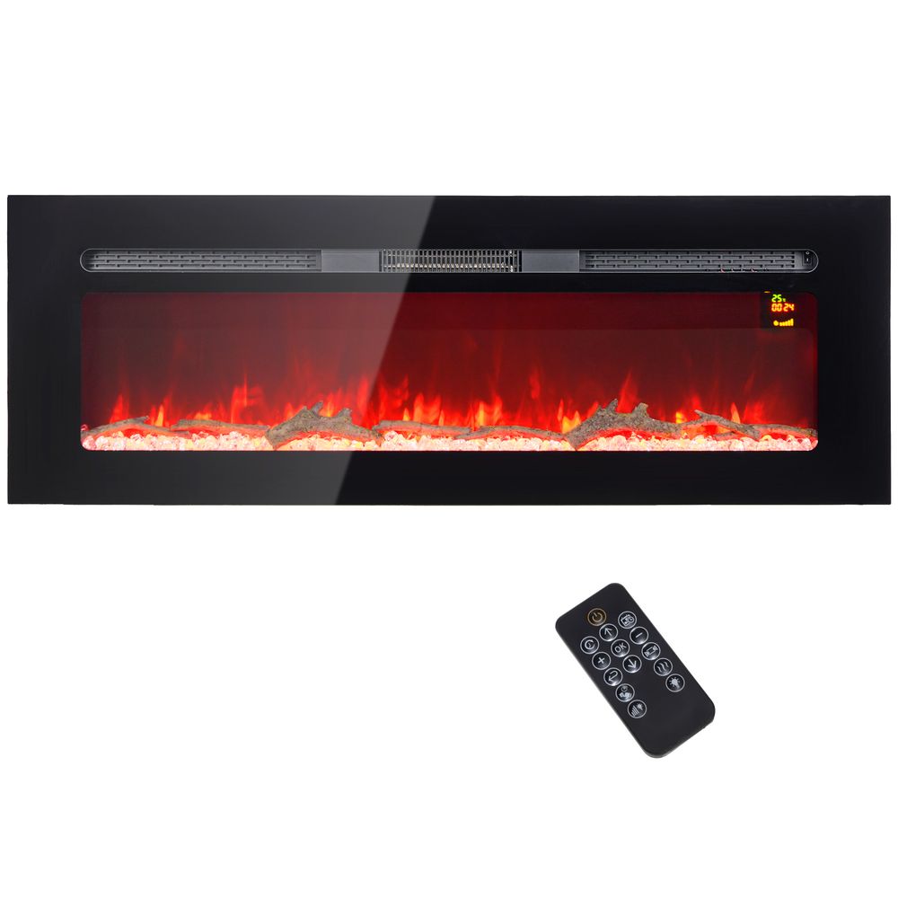 Veggmontert/innebygget elektrisk peis 1800W - 127x45 cm