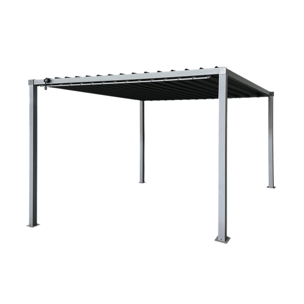 Solid pergola med galvanisert ståltak - 3x3x2,2 m
