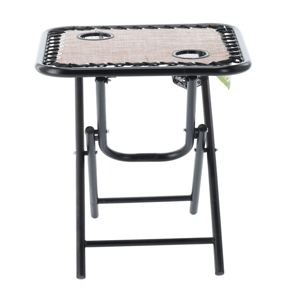 Sammenleggbart campingbord med koppholdere - 50x50cm
