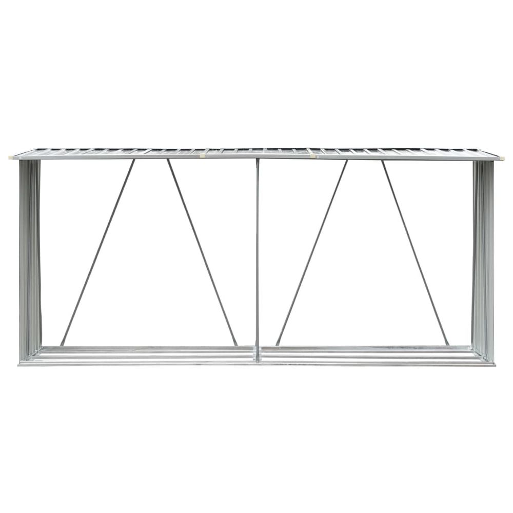 Vedskjul galvanisert stål 330x84x152 cm grønn