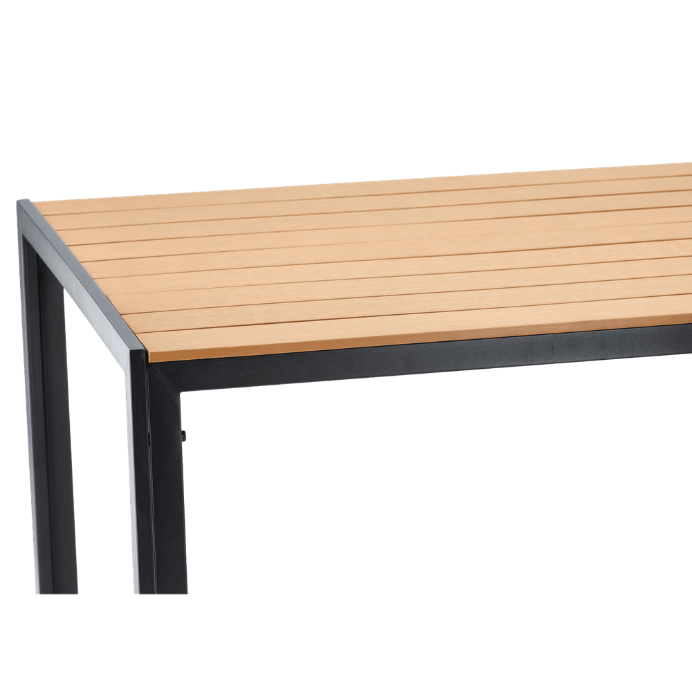 Stålbord til hage med polywood bordplate 150 × 90 × 73 cm svart