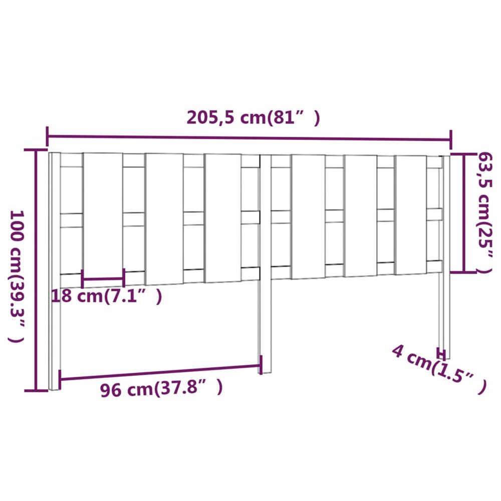 Sengegavl honningbrun 205,5x4x100 cm heltre furu