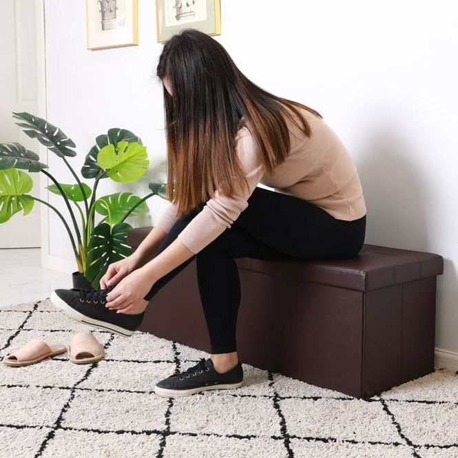 Hovedbilde Benk med oppbevaring 115 cm - brun