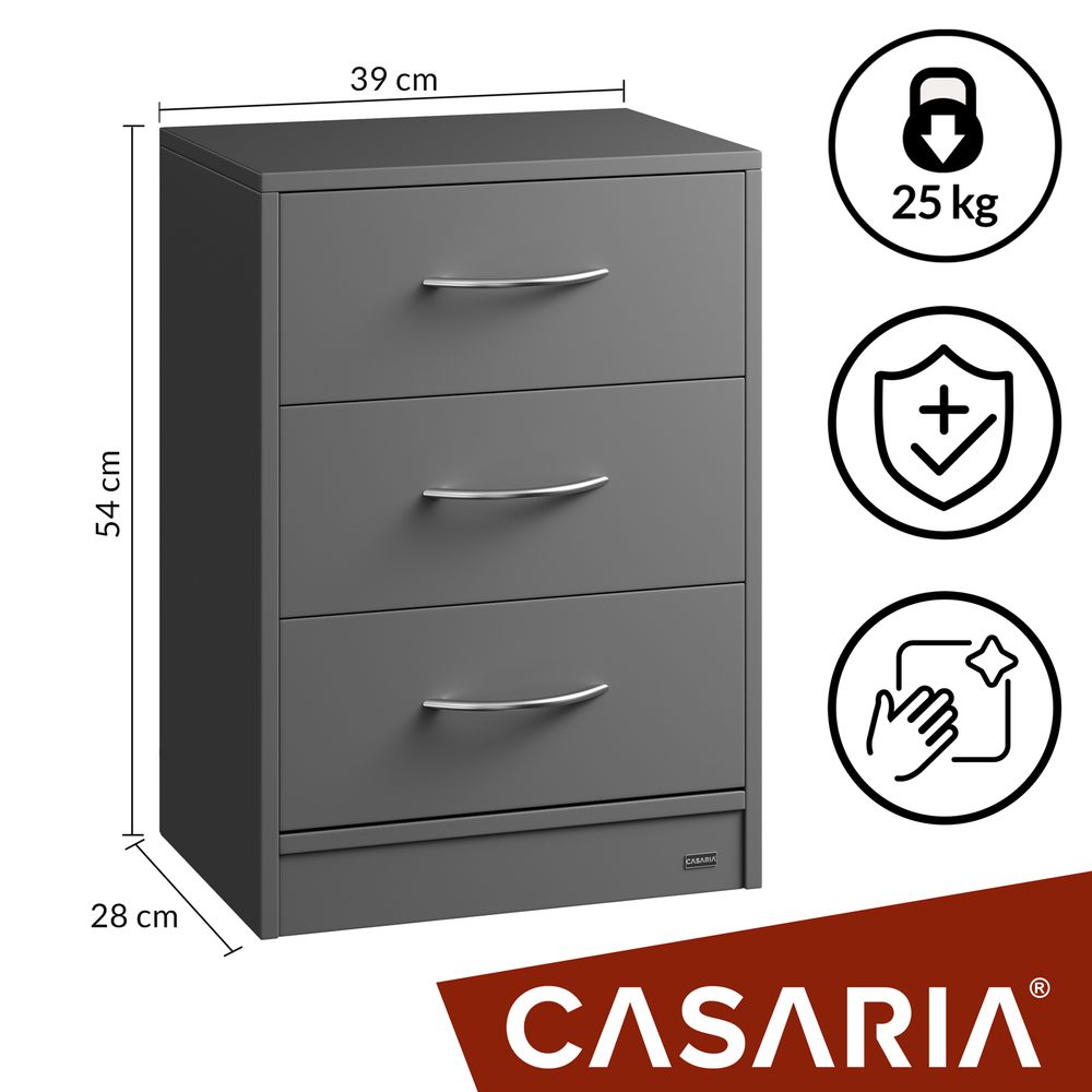 CASARIA Nattbord Eloise 2 stk - Antrasitt