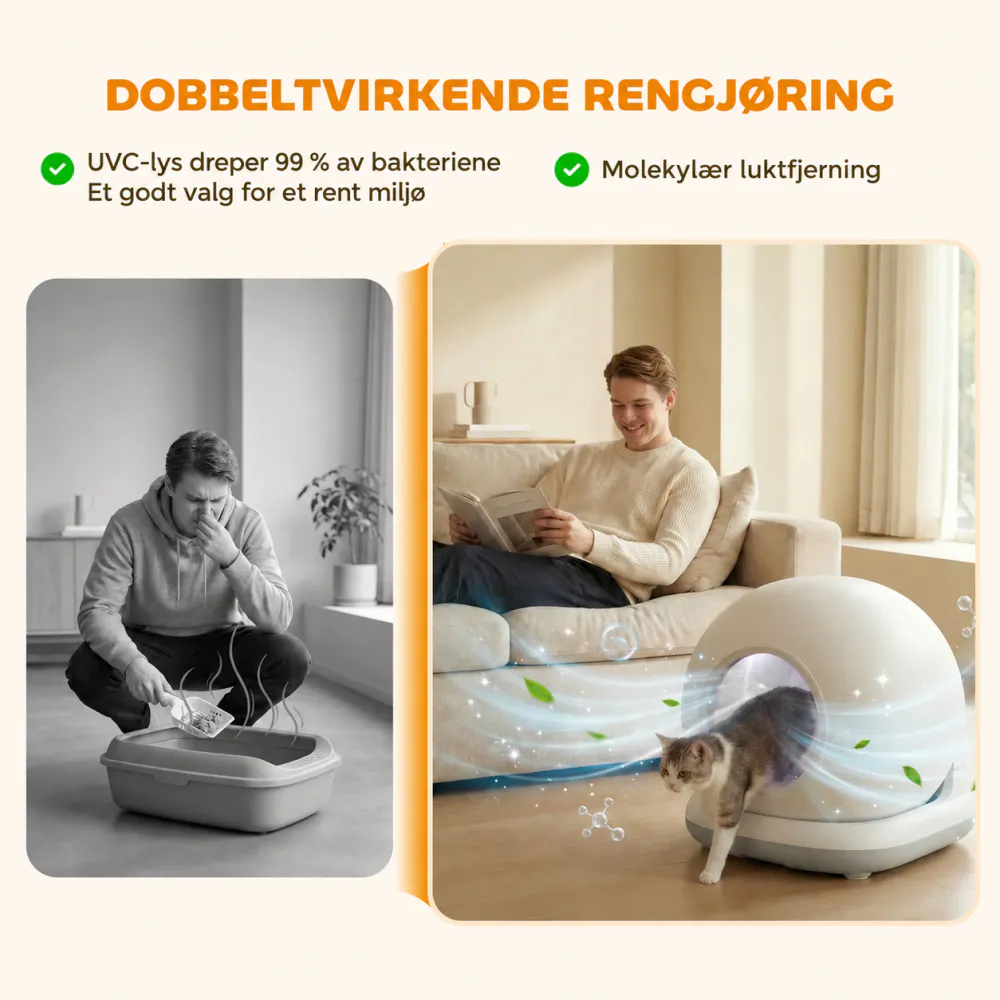 Selvrensende kattedo 72 L med kamera og appstyring