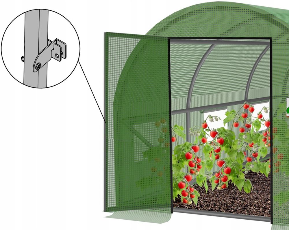 Foliedrivhus 12 segmenter - 12x5x2 m - hengslede dører