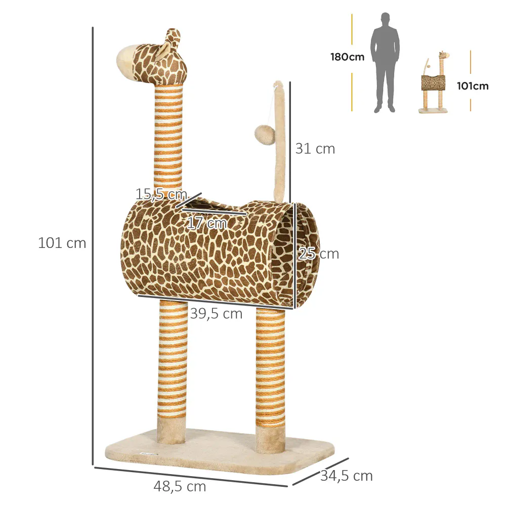 Klorestativ i sjiraffdesign med tunnel – 101 cm