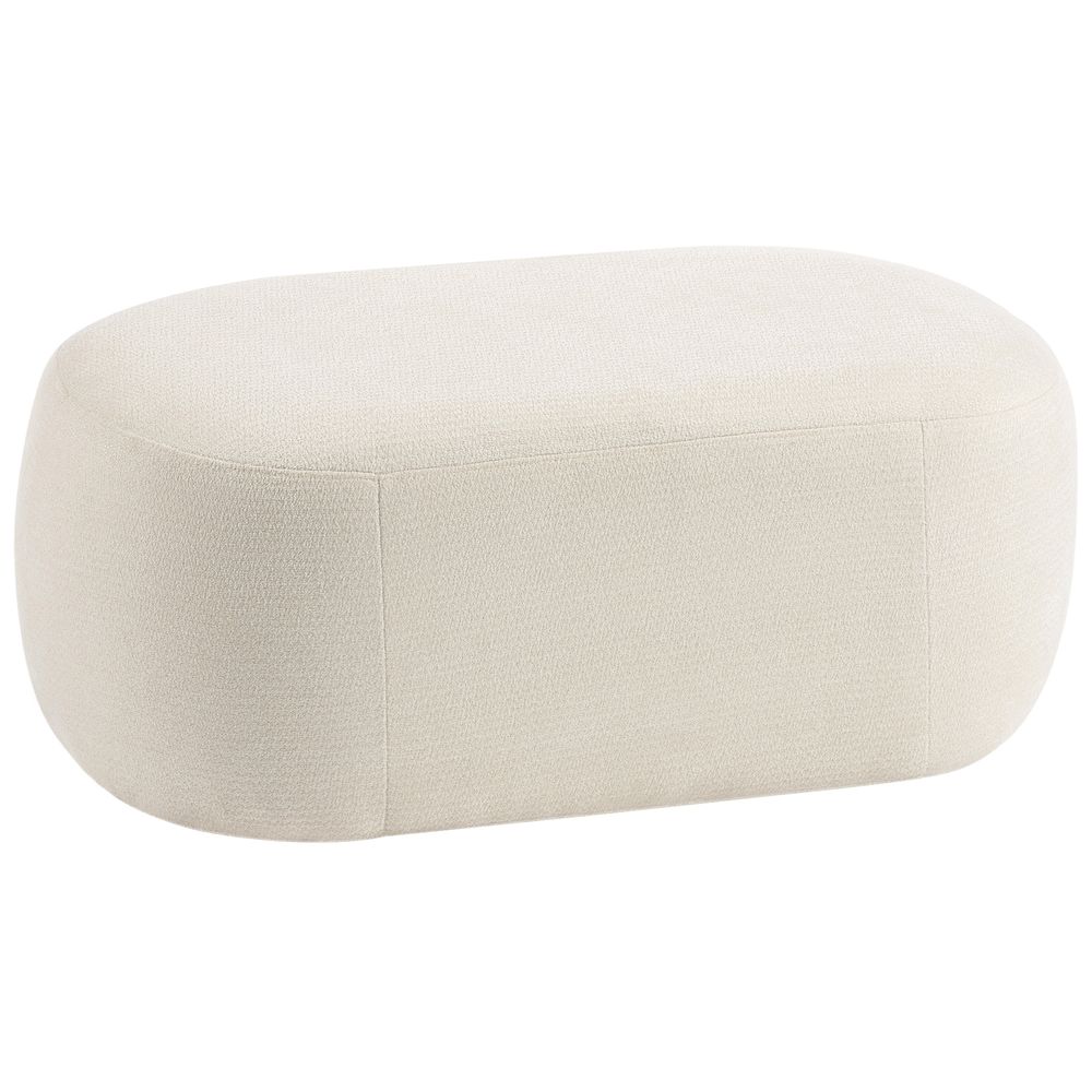 Polstret benk i kremhvit chenille - 98 cm