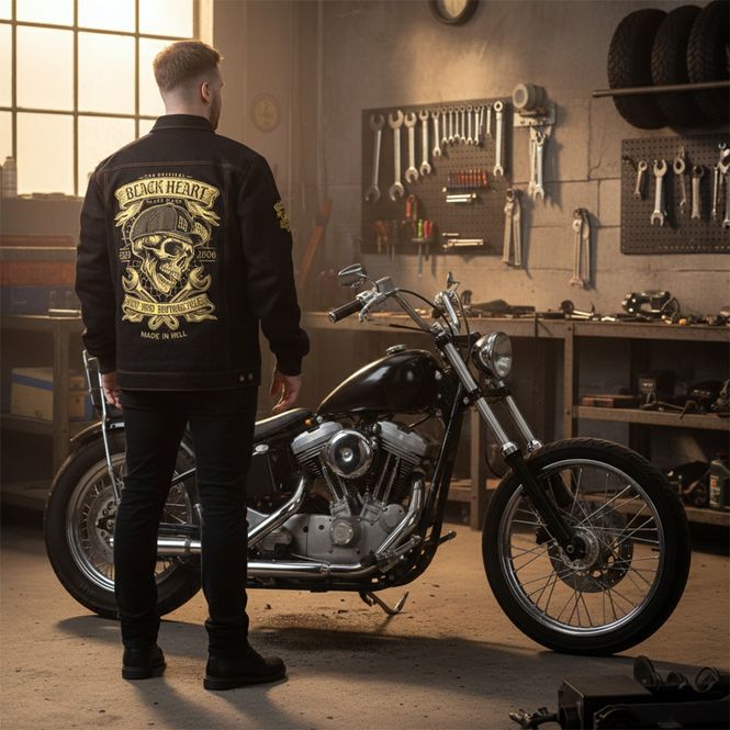 Hovedbilde W-TEC Black Heart Reeftor MC-jakke – denim